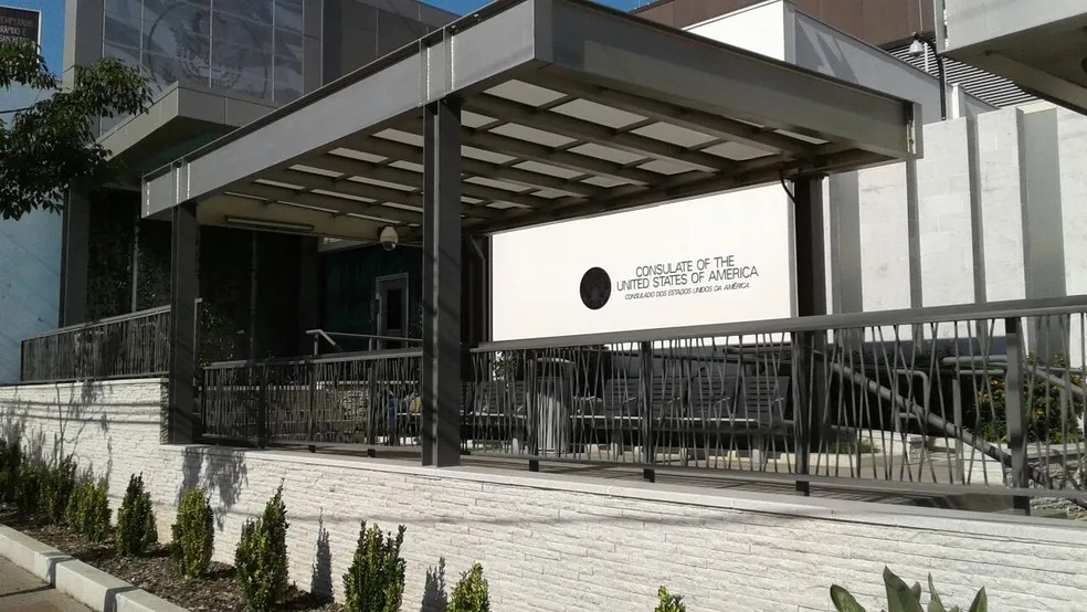 Localização da SC Vistos em frente ao consulado americano